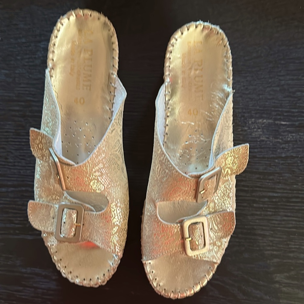 La plume leather size 40 and fits like 8 1/2 I think